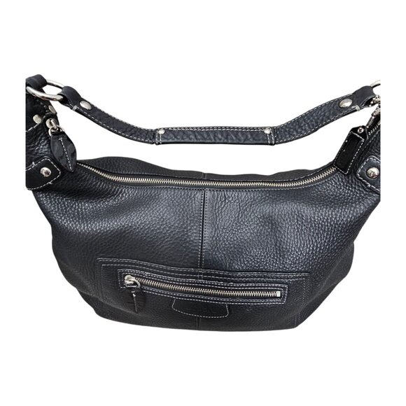 Coach Penelope Pebble Leather Hobo Stud Black F14681 Shoulder Bag COA - Picture 7 of 16